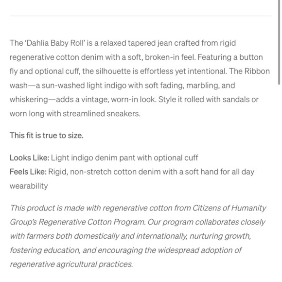 Citizens of Humanity Light Wash Regenerative Cotton Jeans Size 23 - Picture 13 of 13